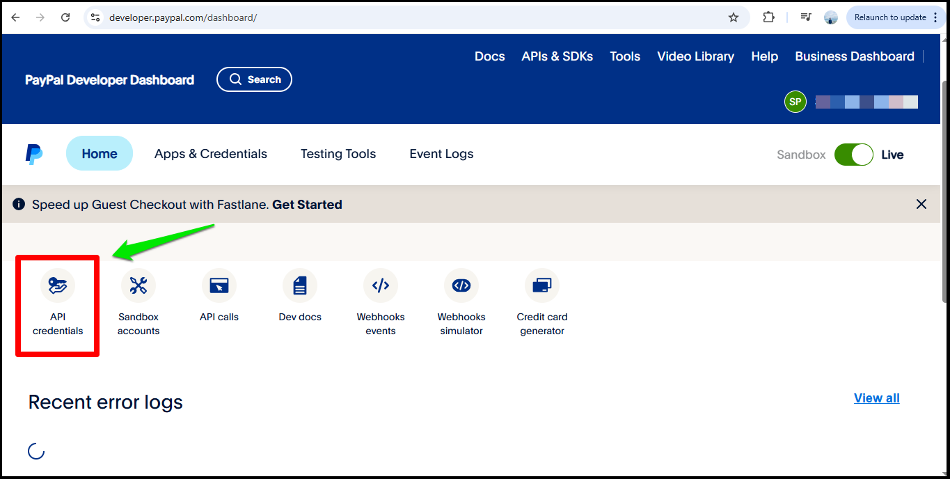Step 2 click on API Credentials.png